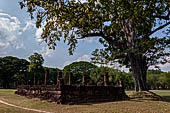 Thailand - Old Sukhothai - Wat Si Sawai. Remains of the laterite walls of a minor vihan outside the walls of the main complex. 